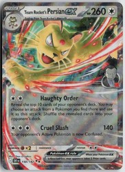 Team Rocket's Persian ex 150/182 Destined Rivals Holo Double Rare
