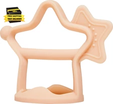 Silicone Star Teether Toy | Made in Korea, Provides Teething Relief, Wearable Wr