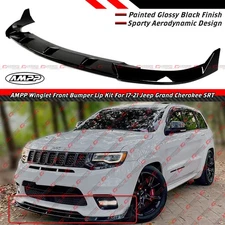 For 2017-21 Jeep Grand Cherokee SRT Trackhawk AMPP Gloss Black Front Bumper Lip