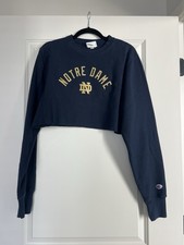 Champion Notre Dame Fighting Irish Cropped Sweatshirt XS Navy