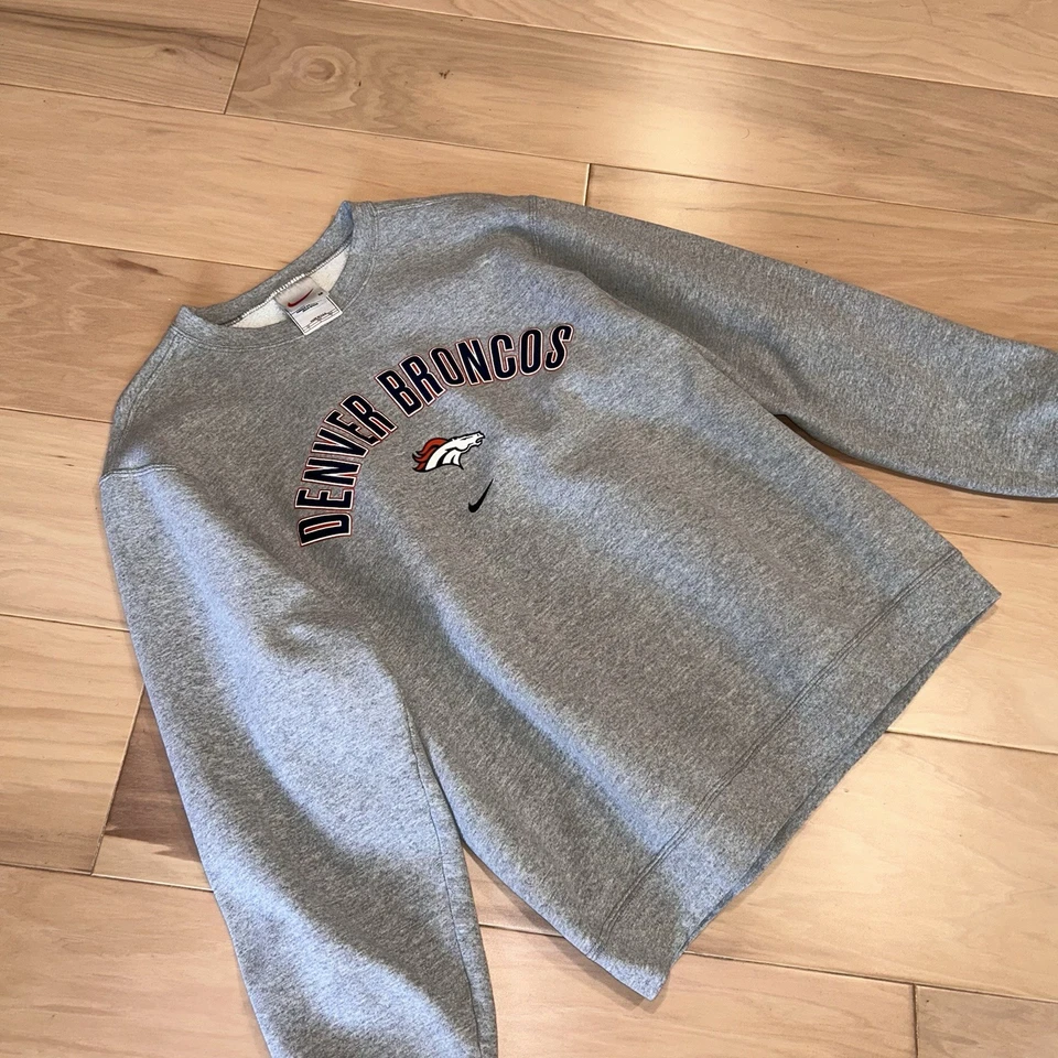 Sudadera De Colección Nike Denver Broncos Cuello Redondo Hecha en EE. UU. Para Hombre Mediana Foto 2 de 4