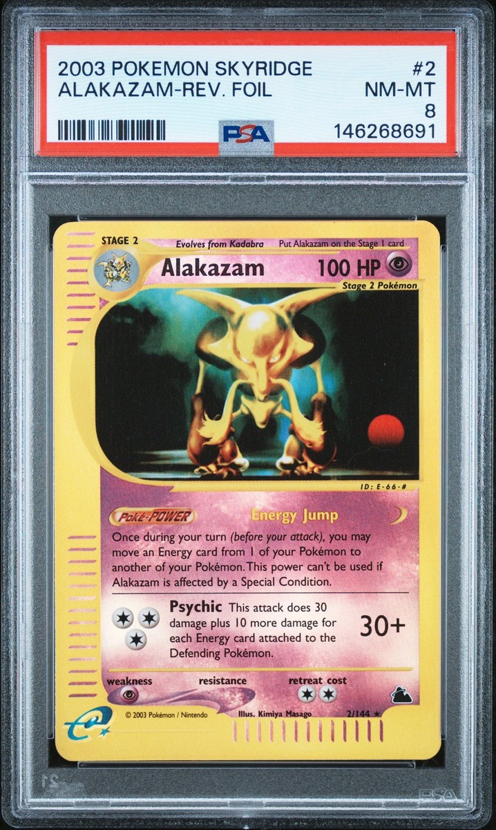 2003 POKEMON SKYRIDGE #2 ALAKAZAM-REVERSE FOIL PSA 8 | eBay