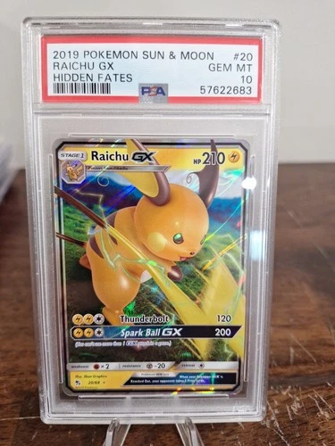 Raichu GX - 20/68 - Hidden Fates - Holo Rare - 2019 PSA 10 GEM MINT