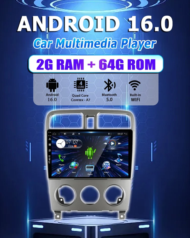 Car Play Autoradio Für Subaru Forester 2003-2008 Android 16.0 Navigation GPS DSP - Bild 3 von 4