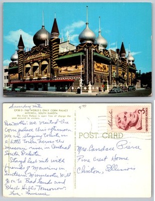 Vintage Corn Palace Mitchell South Dakota Postcard 1950s Curteichcolor