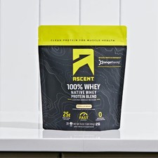 Ascent 100% whey Protein Powder Vanilla 2 lb | 29 Servings | 25g Whey Protein | 17.40 per gallon