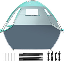 Tenda Da Spiaggia Adatta a 2-4 Persone, Tenda Da Spiaggia Portatile Con Cerniera