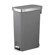 Better Homes & Gardens 10.5Gal Step Trash Can, Gray
