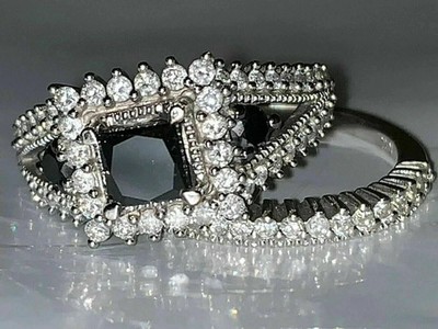 2Ct Lab Created Diamond Halo Bridal Engagement Ring 14K White Gold Finish