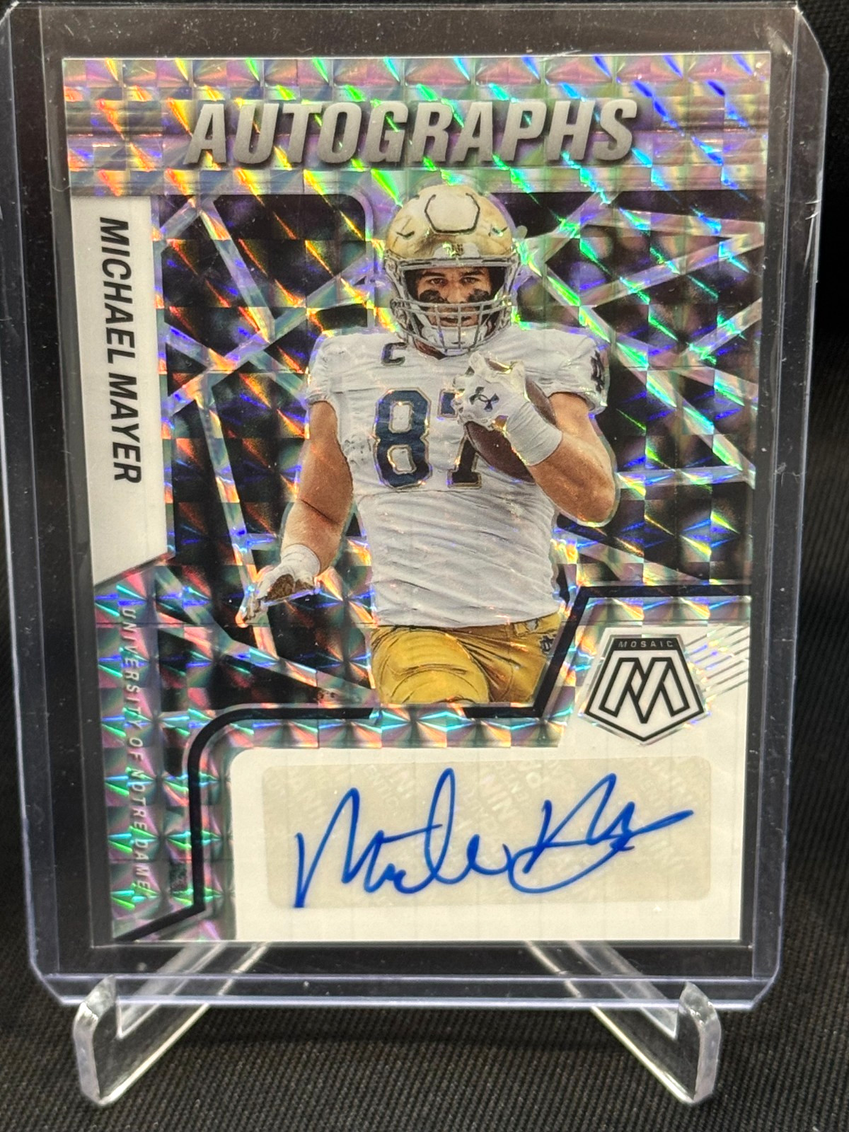 2023 Panini Mosaic Draft Picks Prizm Michael Mayer #AM-MMA Rookie Auto RC Irish