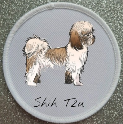3 Zoll Shih Tzu Hund Haustier Bügelbild/Aufnähen Patch Abzeichen 