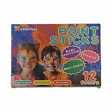 NSXSU Body Paint Sticks, 12-Color Multicolor Non-Toxic Washable, Halloween