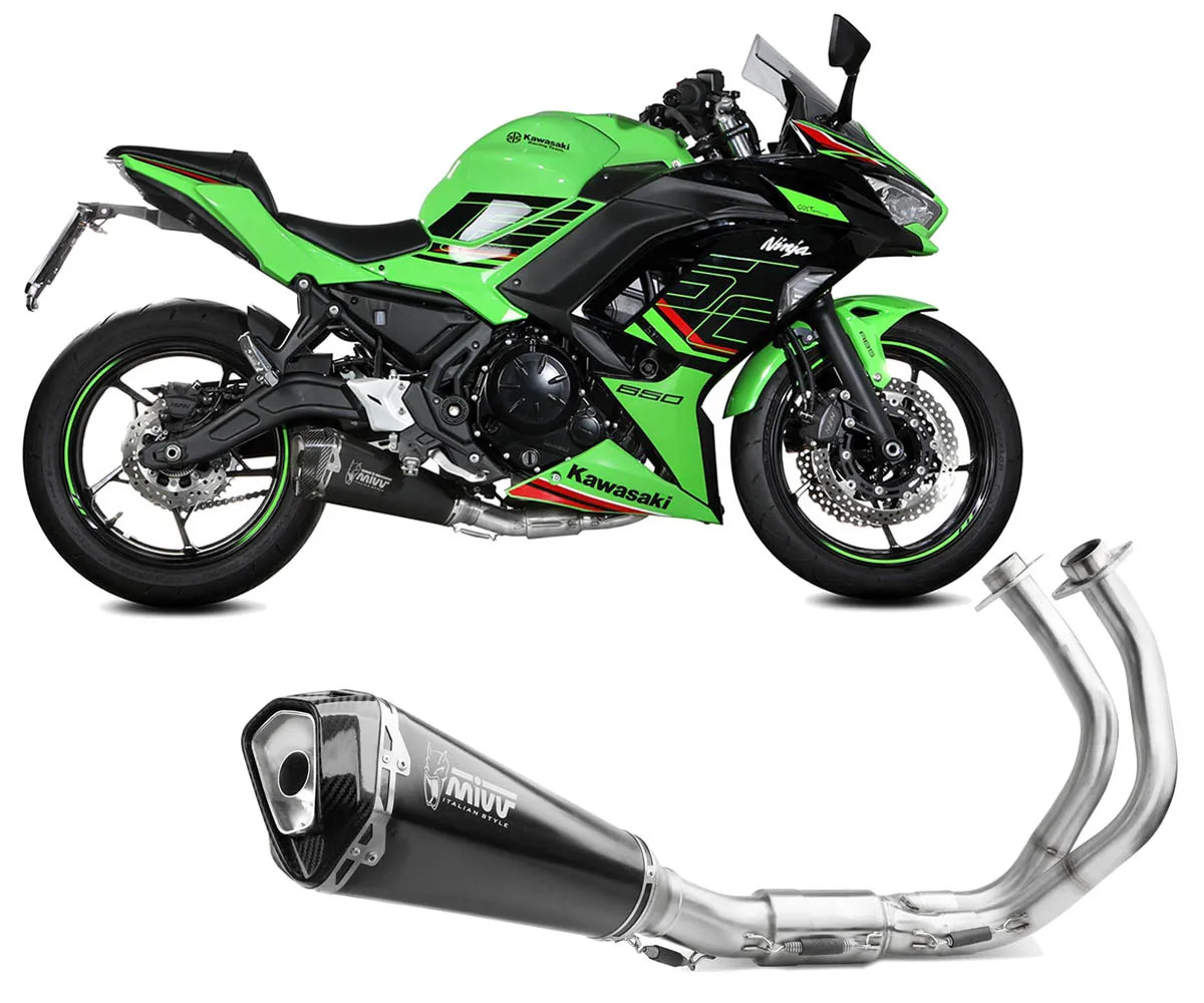 Mivv Complete Exhaust Delta Race Dark Inox Carbon Cap KAWASAKI NINJA 650 2024