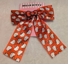 Hello Kitty Bow Red Large Hair 6" Bow Clip Ribbon Girls Cheer Dance New On Card