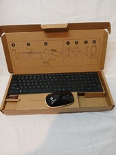 HP 710 Wireless New Keyboard Used Mouse Combo Black US Qwerty Layout NO Dongle