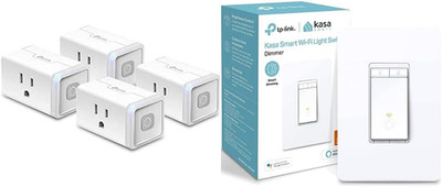 Plug by Tp-Link, Smart Home Wifi Outlet 12 Amp, UL Certified, 4-Pack & Dimmer Sw