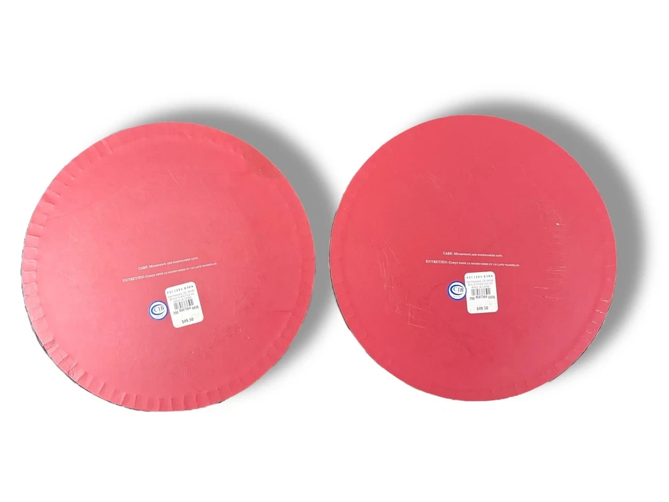 8 Platos de ensalada Pottery Barn RED BUFFALO CH ECK 2 cajas con juego de 4 nuevos en caja Foto 3 de 4