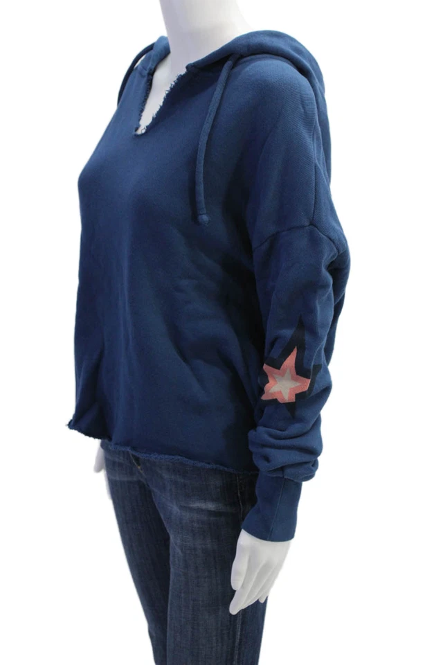 Sudadera con Capucha Azul Wildfox Para Mujer Algodón Estampado Gráfico Manga Larga Talla XS Foto 2 de 4