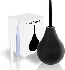 RANEU Enema Bulb Anal Douche Enema Kit for Women Men with 3 Nozzles 4 Piece S
