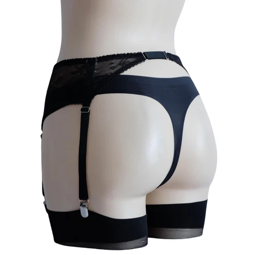 S-3XL Floral Lace Garter Belt 4 Straps Metal Clips Sexy Suspender F Thigh Highs - Picture 8 of 64