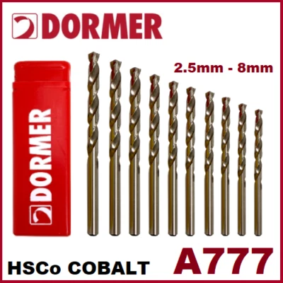 DORMER Cobalt Heavy Duty A777 HSco Jobber Twist Drill Bits - Bronzed (Metric)