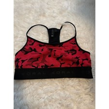 Koral Red and Black Camo Sports Bra Size L