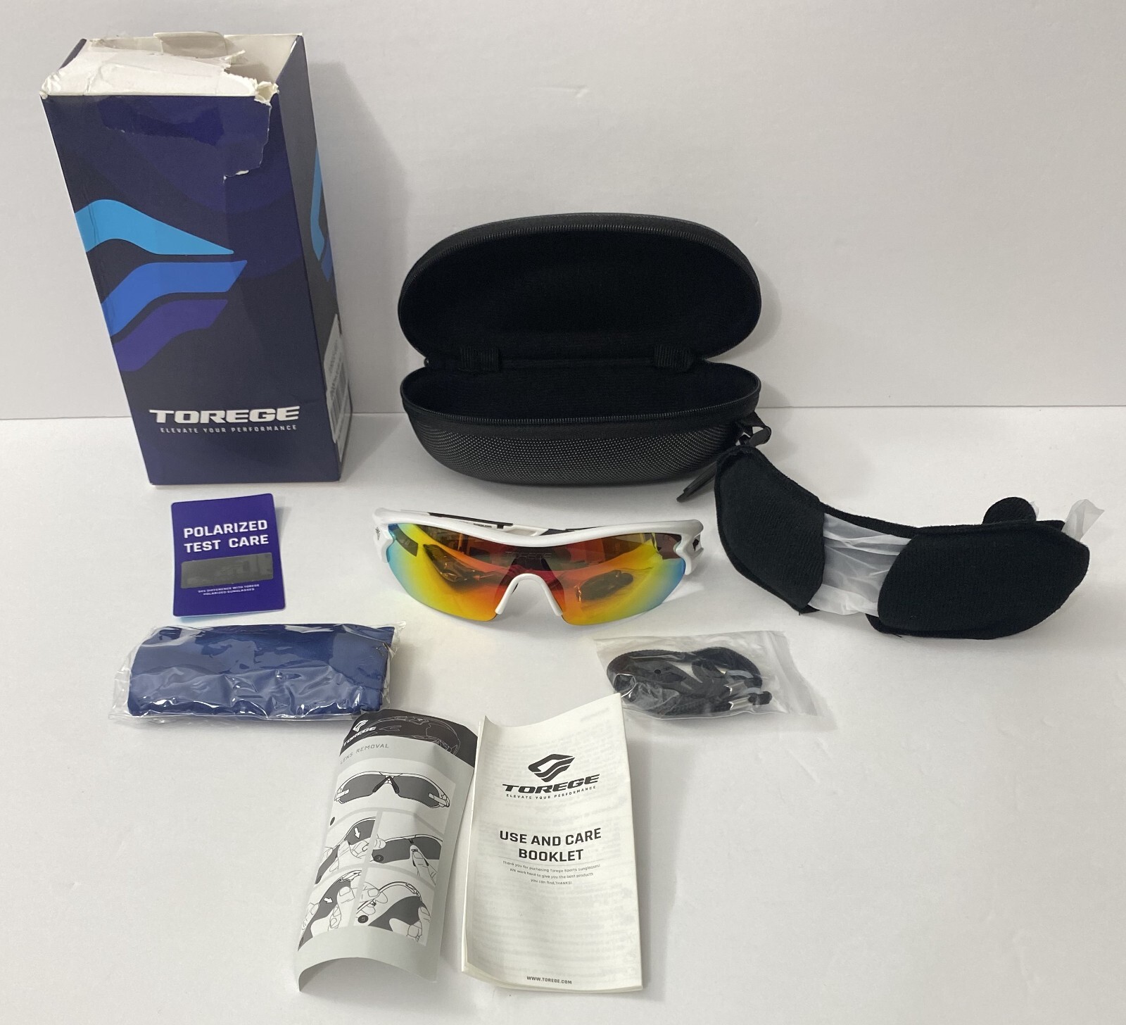 TOREGE Polarized Sports Sunglasses 3 Interchangeable Lenes for Men Women Cycling