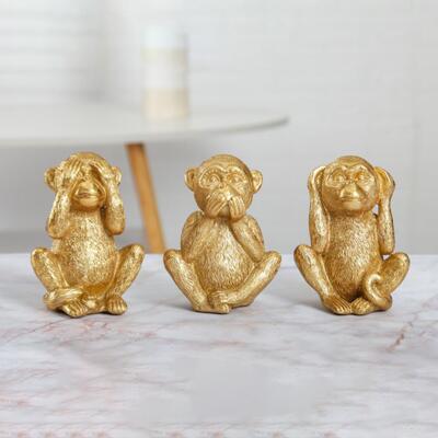 Kein böser Affe Figur Heimtextilien Handgemachte Tierstatuen Ornament