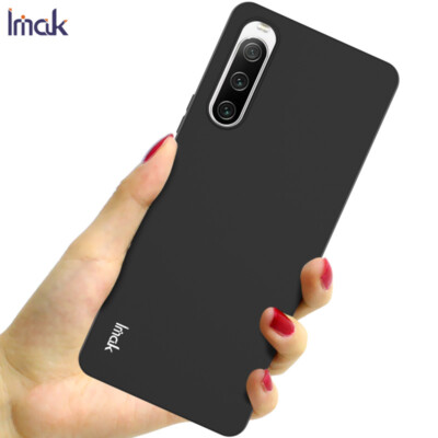 IMAK For Sony Xperia 10 V, Classic Black Soft Rubber Slim Silicon Case Cover