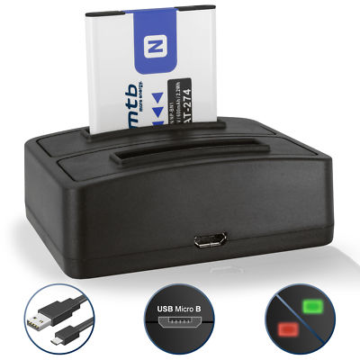 Dual Ladegerät (USB) + Akku NP-BN1 für Sony Cyber-shot DSC-TX10, TX20, TX30