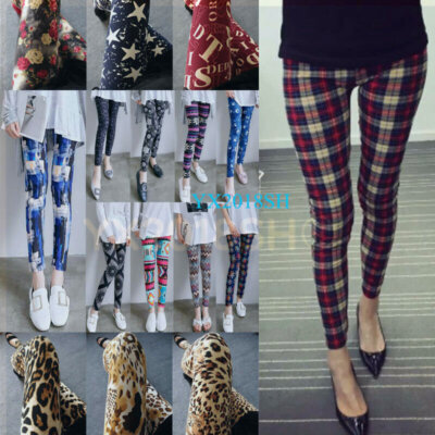 Free Ship Popular Patterns Graphic Funky Star Stripes Girls Tight Leggings Pants