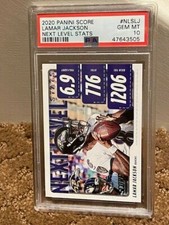 2020 Panini Score Lamar Jackson Next Level Stats PSA 10 POP 2 Insert Card 