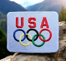 USA OLYMPICS UNITED STATES TEAM IRON ON PATCH SPORTS HAT CAP VINTAGE STYLE