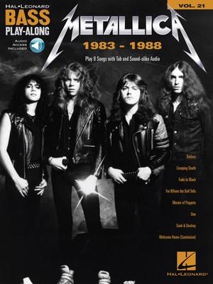 Metallica 1983-1988 Bass Play-Along Vol 21 Bass Guitar Tab Music Song Book Audio