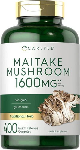 Maitake Mushroom | 1600mg | 400 Capsules | Non-GMO, Gluten Free | by Carlyle