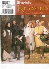 1990's Simplicity Renaissance Costume Pattern 8587 Size XS-XL UNCUT