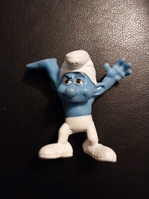 Smurfs Hefty Mcdonalds 2013 Peyo Figurine Figure Blue 3  Tall