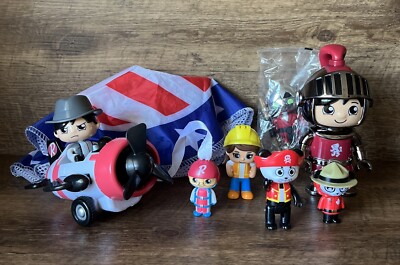 Ryan's World LOT Pull Parachute Pull Back And Go Airplane Figures Collectibles