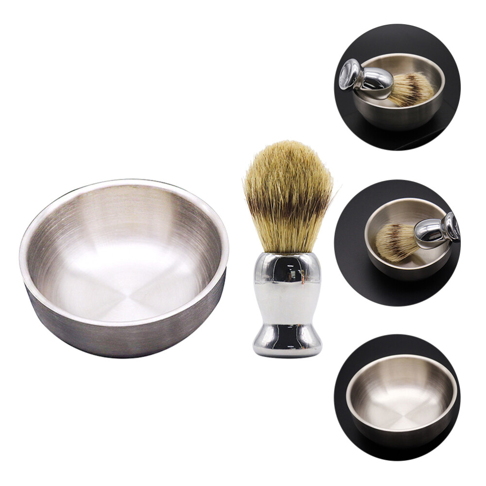2 Pcs Shave Bowl Whipping Hair Shaving Brush Men's Essentials
