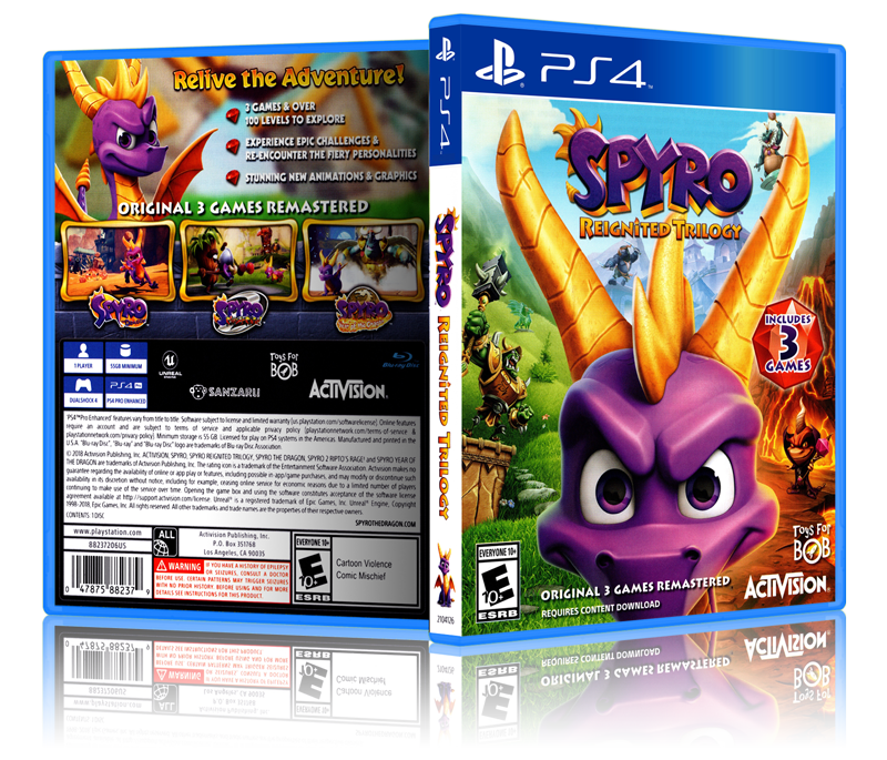 Spyro: Reignited Trilogy Replacement PS4 Cover and NO GAME