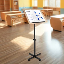 Podium Conference Pulpit Podium Stand Lectern tablet Laptop Table Tilting Brown