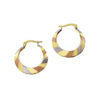 Creole Ohrring Gold F Creolen 333/- Gold 2,5Cm Damen Matt/Glanz Neu