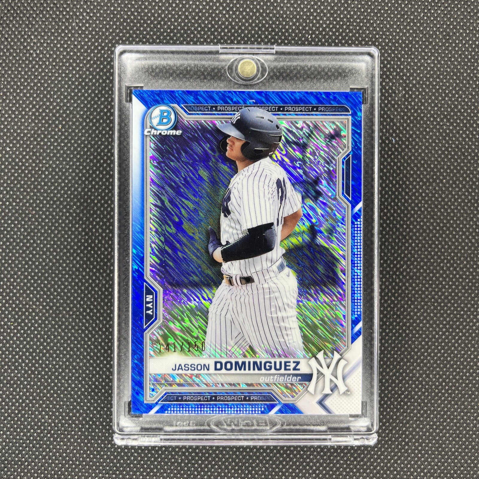 🔥2021 Bowman Chrome Jasson Dominguez BCP-13 Blue Shimmer Refractor #/150 SP🔥
