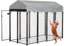 8'x4'x6' OutDoor Heavy Duty Playpen Dog Kennel w/ Roof Water-Resistant Cover
