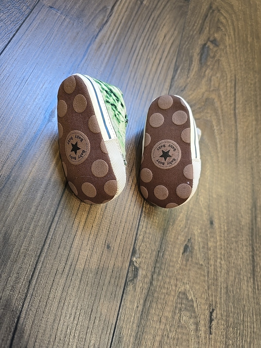 PONY Scarpe culla bambino suola morbida taglia 1 bianco verde sneakers tinta unita