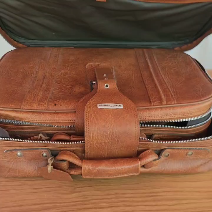 Vintage World Traveler Hybrid Leather Luggage Set 3pc Korean