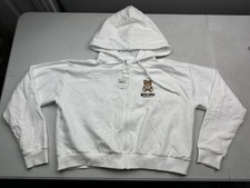 New Sweatshirt Moschino Underbear Zip Hoodie Woman Cotton White