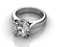 4.91Ct White Round Cut Solitaire CZ Engagement Ring In 925 Sterling Silver