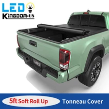5FT Truck Bed Soft Roll-Up Tonneau Cover For 2016- 2023 Toyota Tacoma Waterproof