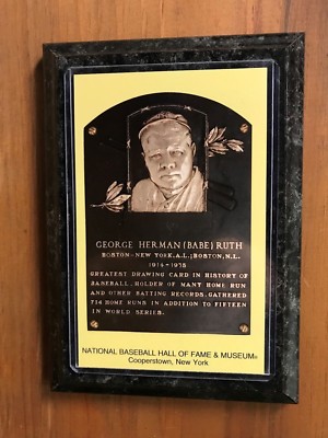 Babe Ruth - Baseball Hall of Fame Induction - Ready to Hang Wall Plaque ...